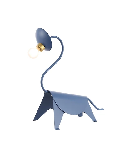 Jonathan Y Bradley 16" Modern Industrial Iron Brachiosaurus Led Kids' Lamp, Blue