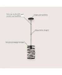 Jonathan Y Helisa 7.25" 1-Light Modern Contemporary Iron Spiral Led Pendant