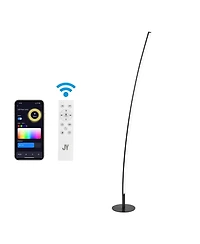 Jonathan Y Malthe 71" Modern Contemporary Aluminum/Iron Arc Integrated Led Floor Lamp, Black
