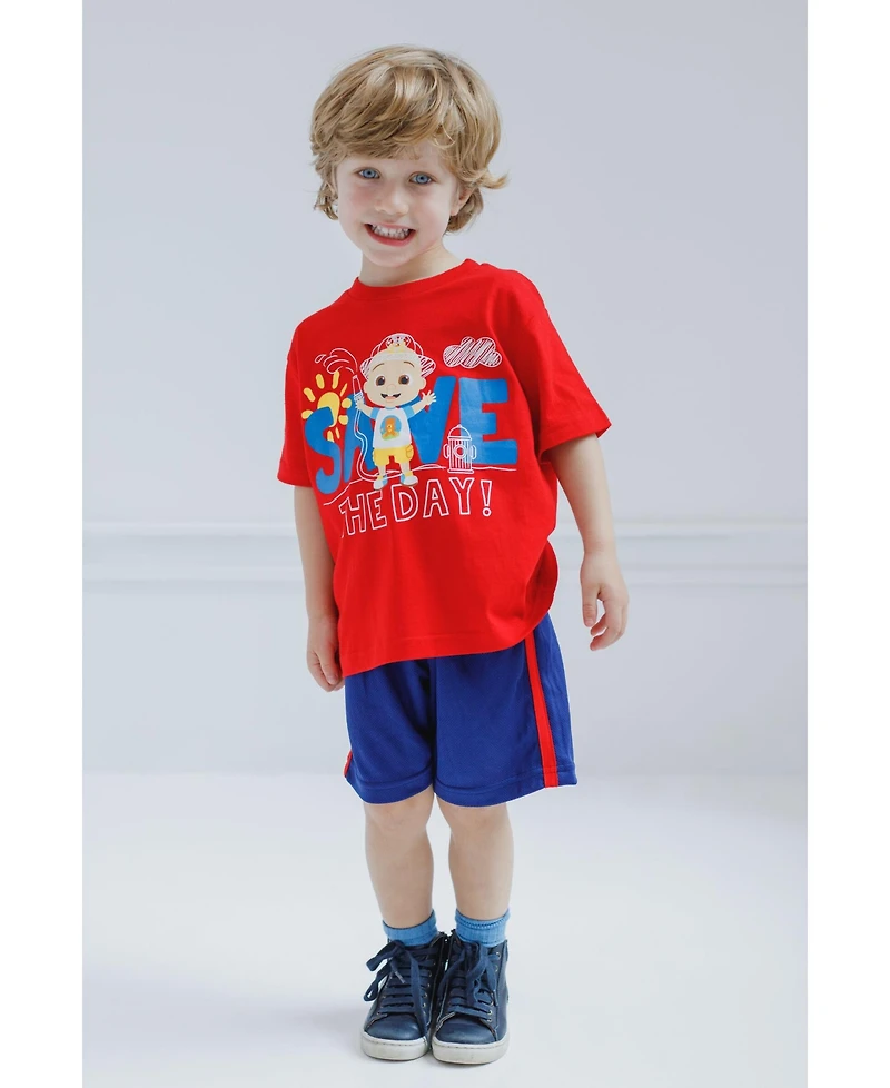 CoComelon Toddler Boys Jj T-Shirt and Mesh Shorts Outfit Set
