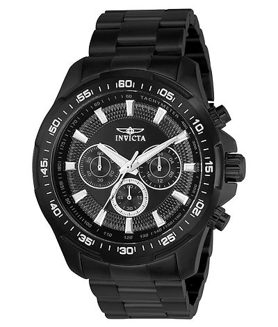 Invicta Men's Speedway Quartz Multifunction Black Dial Stainless Steel Bracelet Watch