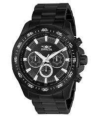 Invicta Men's Speedway Quartz Multifunction Black Dial Stainless Steel Bracelet Watch