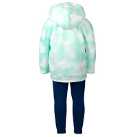 Paw Patrol Girls Pullover Crossover Fleece Hoodie and Leggings Outfit Set