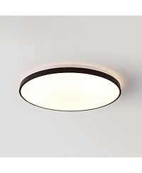 Jonathan Y Astrid 21.25" 1-Light Modern Minimalist Iron Circle Integrated Led Flush Mount, Brushed Nickel