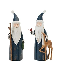 Slickblue Set of 2 Santa Figurines – Classic Holiday Decorations for Any Space