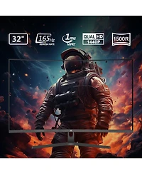 32 inch 2K 2560 x 1440 Qhd 165Hz 1ms Curved Gaming Monitor, Hdmi x 2, Dp x 2, FreeSync