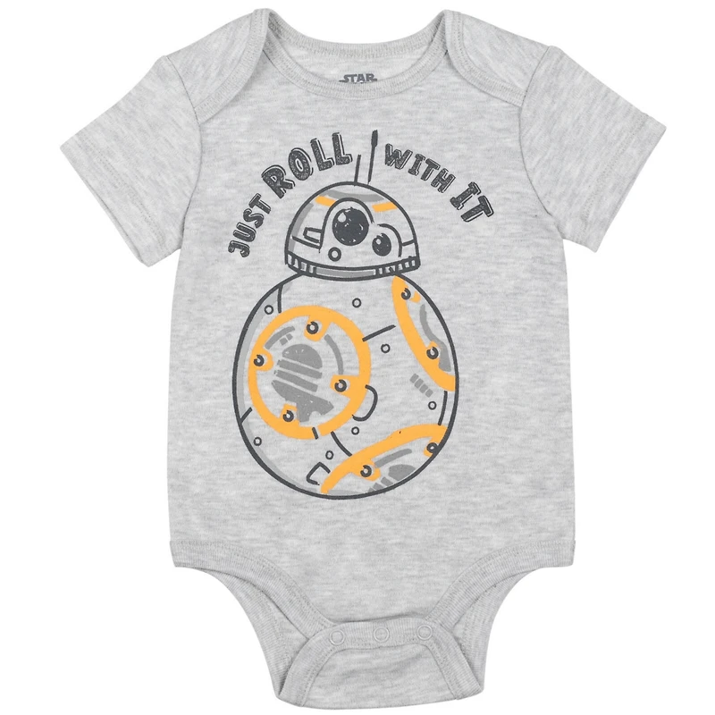 Star Wars Baby Boys Chewbacca C-3PO R2-D2 Darth Vader Yoda 5 Pack Short Sleeve Bodysuits