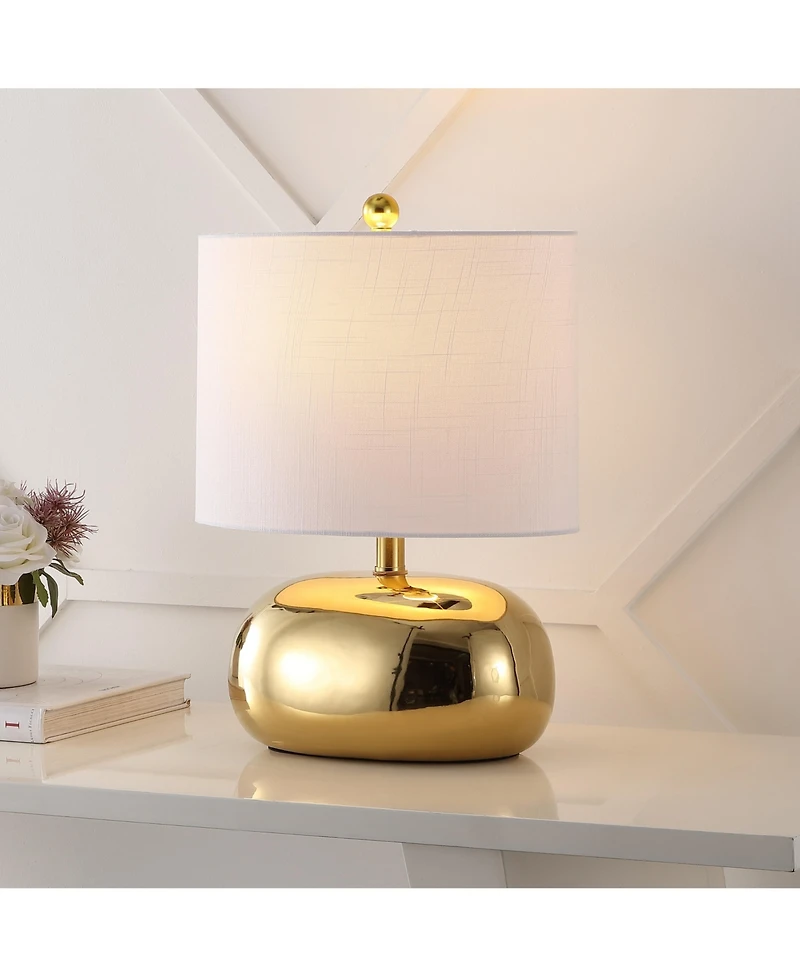 Jonathan Y Calix 20" Mid-Century Glam Ceramic/Iron Led Table Lamp, Gold