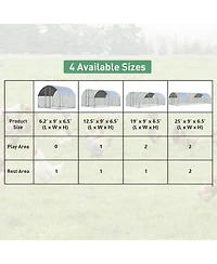 Skonyon 6.2 Feet/12.5 Feet/19 Feet Large Metal Coop Outdoor Galvanized Dome Cage with Cover