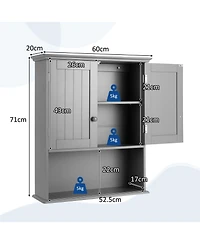 Skonyon 2-Door Wall Mount Bathroom Storage Cabinet with Open Shelf