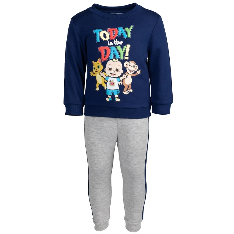 CoComelon Baby Boys Fleece Pullover Sweatshirt and Pants Set
