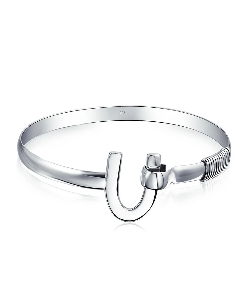 Bling Jewelry Equestrian Good Luck Horseshoe Bangle Bracelet Graduation Gift Sterling Silver