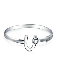 Bling Jewelry Equestrian Good Luck Horseshoe Bangle Bracelet Graduation Gift Sterling Silver