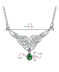 Bling Jewelry Green Good Luck Friendship Trinity Irish Love Knot Triquetra Infinity Statement Celtic Necklace Collar Pendant Couples Sterling Silver