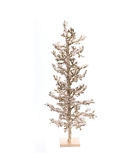 Slickblue Frosted Icy Tree Decoration - Winter Wonderland Home Accent