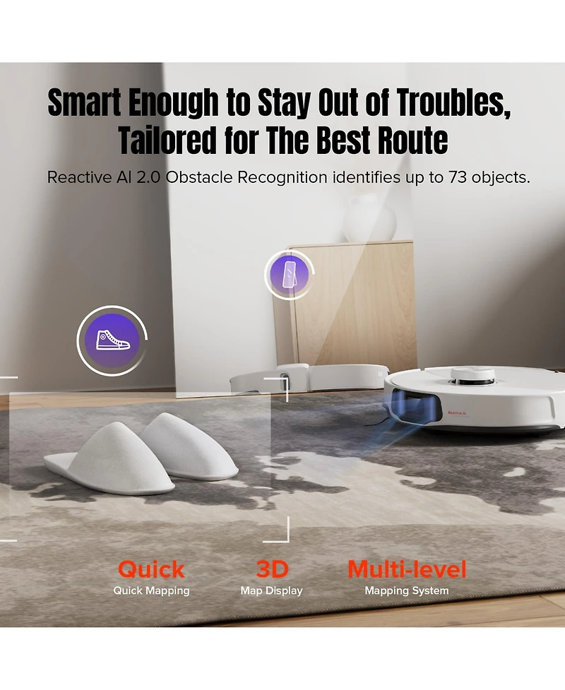 Roborock S8 MaxV Ultra Robot Vacuum and Mop with FlexiArm Design Side Brush, 10,000 Pa Suction and 8-in-1 RockDock Ultra