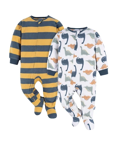 Gerber Baby Boys Footed Blanket Sleepers, 2-Pack