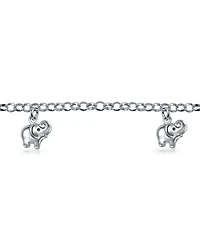 Bling Jewelry Good Luck Zoo Animal Lucky Multi Dangling Elephant Charm Bracelet Sterling Silver 7.5 Inch