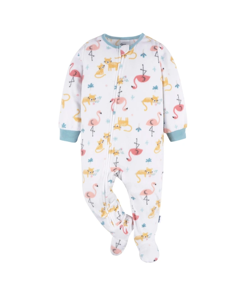 Gerber Baby Girls Footed Blanket Sleepers