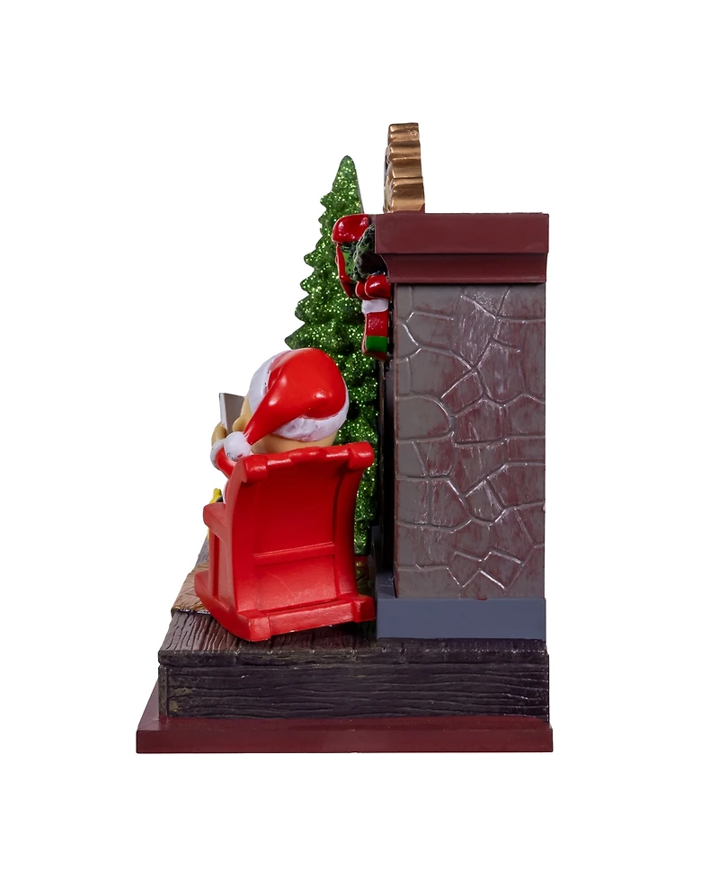 Kurt Adler Peanuts Battery-Operated Musical Fireplace Table Piece, 6 Inches