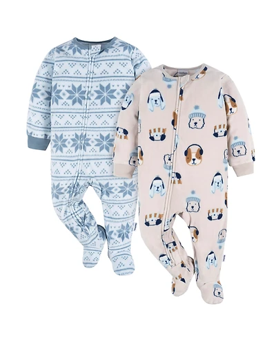Gerber Baby Boys Blanket Sleepers, 2-pack