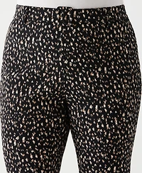 Ella Rafaella Plus Size Printed Crop Bootcut Pant with Belt