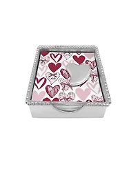 Mariposa Heart Beaded Napkin Box Set