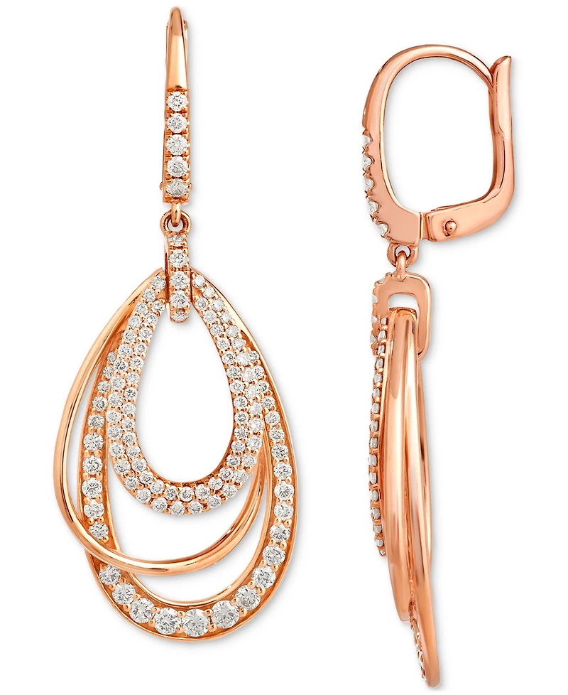 Le Vian Nude Diamond Multi Layered Teardrop Orbital Drop Earrings (1-1/2 ct. t.w.) 14k Rose Gold