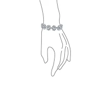 Bling Jewelry Style Fashion Oval Crown Halo Statement Bracelet Matching Clip On Earrings Jewelry Set Silver Plated