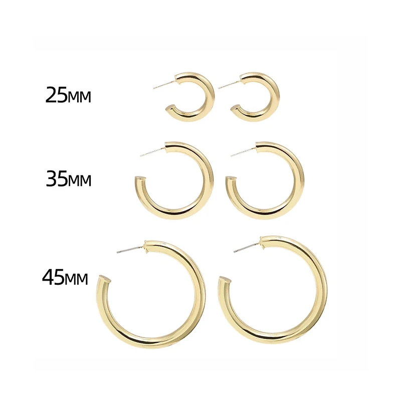 Hollywood Sensation Bold and Beautiful Gold-Plated Hoops