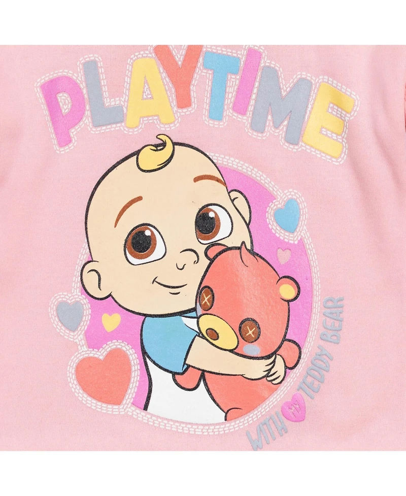 CoComelon Toddler Girls Jj Baby Pullover Fleece Sweatshirt and Pants Set to