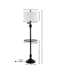 Jonathan Y Cora 60" Metal/Glass Led Side Table and Floor Lamp, Black