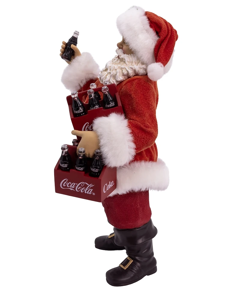 Kurt Adler 10.5-Inch Coca-Cola Santa Holding Two Six Packs Table Piece