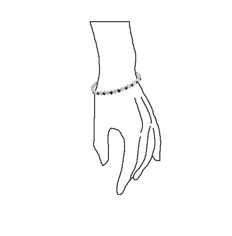 Bling Jewelry Formal Holiday Party 10CT Black White Alternating Cubic Zirconia Bubble Circle Bezel Solitaire Cz Tennis Bracelet Sterling Silver 7 Inch