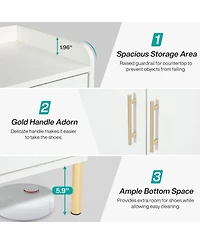 Tribesigns Large Shoe Cabinet with Doors, 6-Tier Entryway Shoe Storage Cabinet with Shelves, 30 Pairs Modern Shoes Rack Organizer for Hallway, Closet,