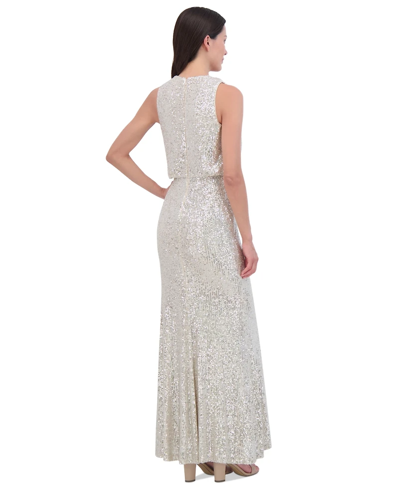 Eliza J Women's Sequined Cowlneck Gown