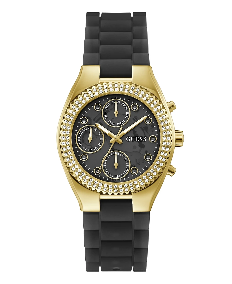 Guess Women's Multi-Function Black Silicone Watch 37mm