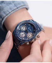 Guess Women's Multi-Function Blue Steel Watch 38mm