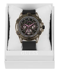 Guess Men's Multi-Function Black Silicone Watch 48mm