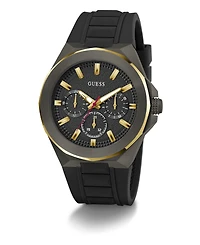 Guess Men's Multi-Function Black Silicone Watch 46mm