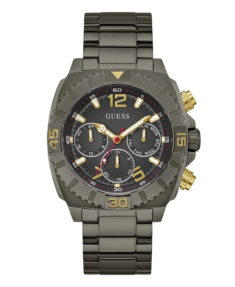 Guess Men's Multi-Function Gunmetal Stainless Steel Watch 44mm