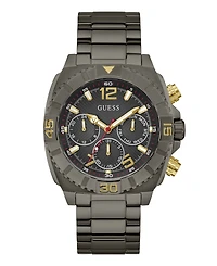Guess Men's Multi-Function Gunmetal Stainless Steel Watch 44mm
