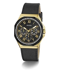 Guess Women's Multi-Function Black Leather Watch 36mm