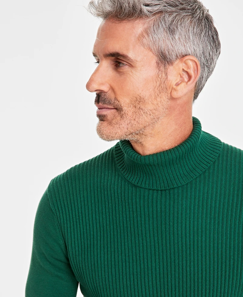 Club Room Men's Textured Cotton Turtleneck Sweater, Created for Macy's