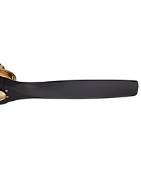 Casa Vieja 52" Windspun Indoor Ceiling Fan 3 Blade Remote Control Soft Brass Finish Motor Matte Black Finish Wood Blades Bedroom