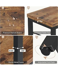 Tribesigns 55-Inch Industrial Sofa Table, 3-Tier Console Table with Metal Frame and Open Shelves