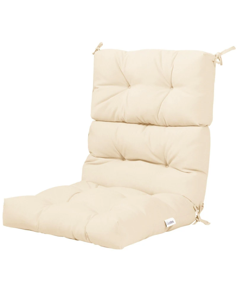 Tufted Patio High Back Chair Cushion with Non-Slip String Ties