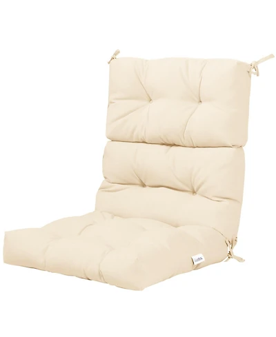 Tufted Patio High Back Chair Cushion with Non-Slip String Ties