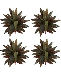 Slickblue Peacock Artificial Plant for Bold Indoor Decor (Set of 4)