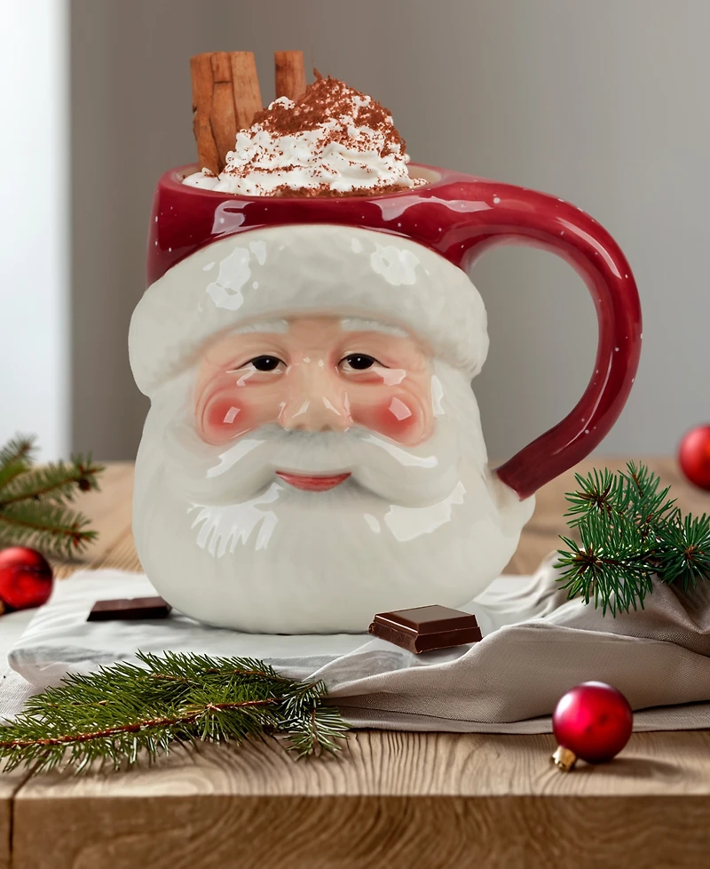 Certified International Santa's Secret 3D Mugs, Set of 4